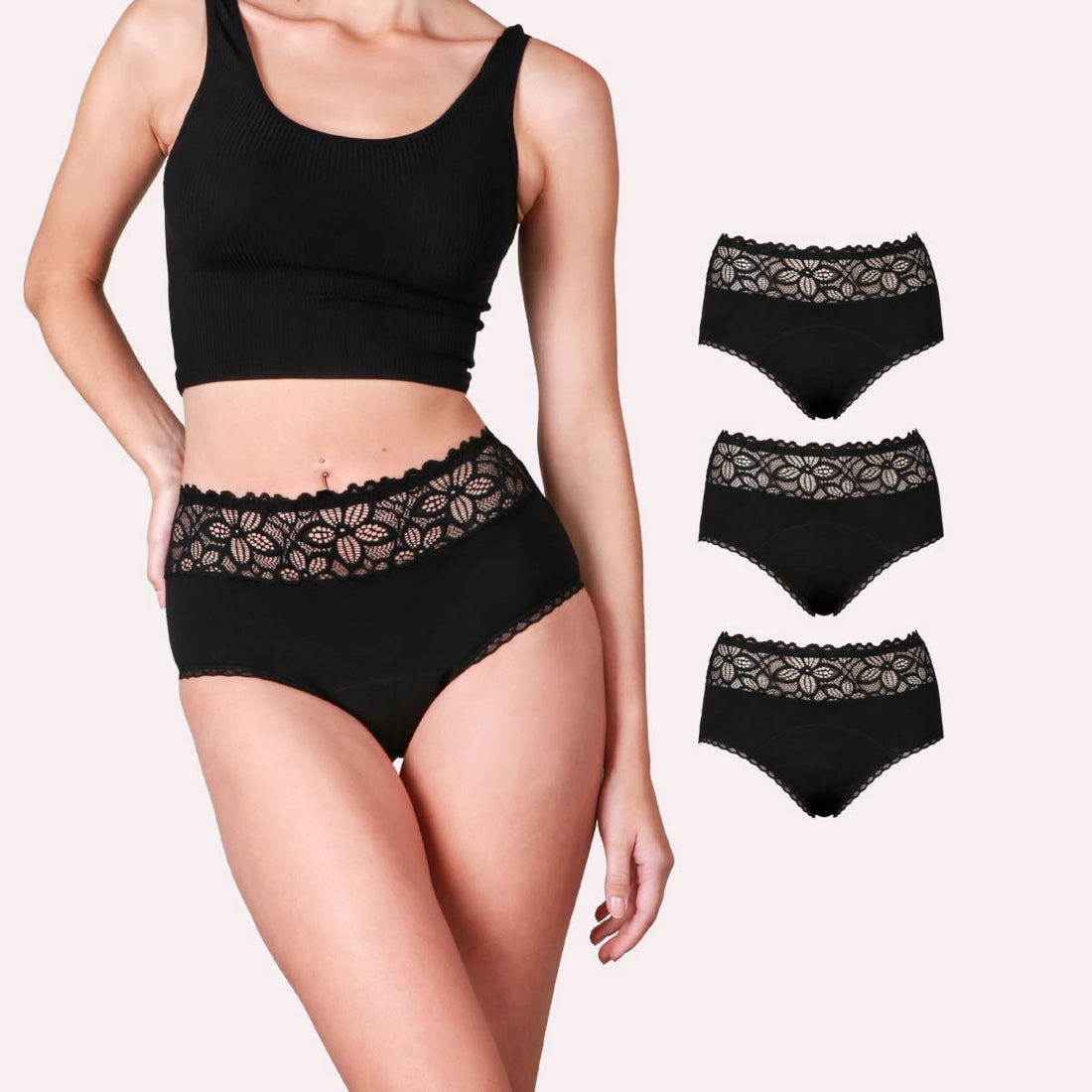 3er Pack Periodenunterwäsche Taynie Deluxe extra stark schwarz Alle Produkte