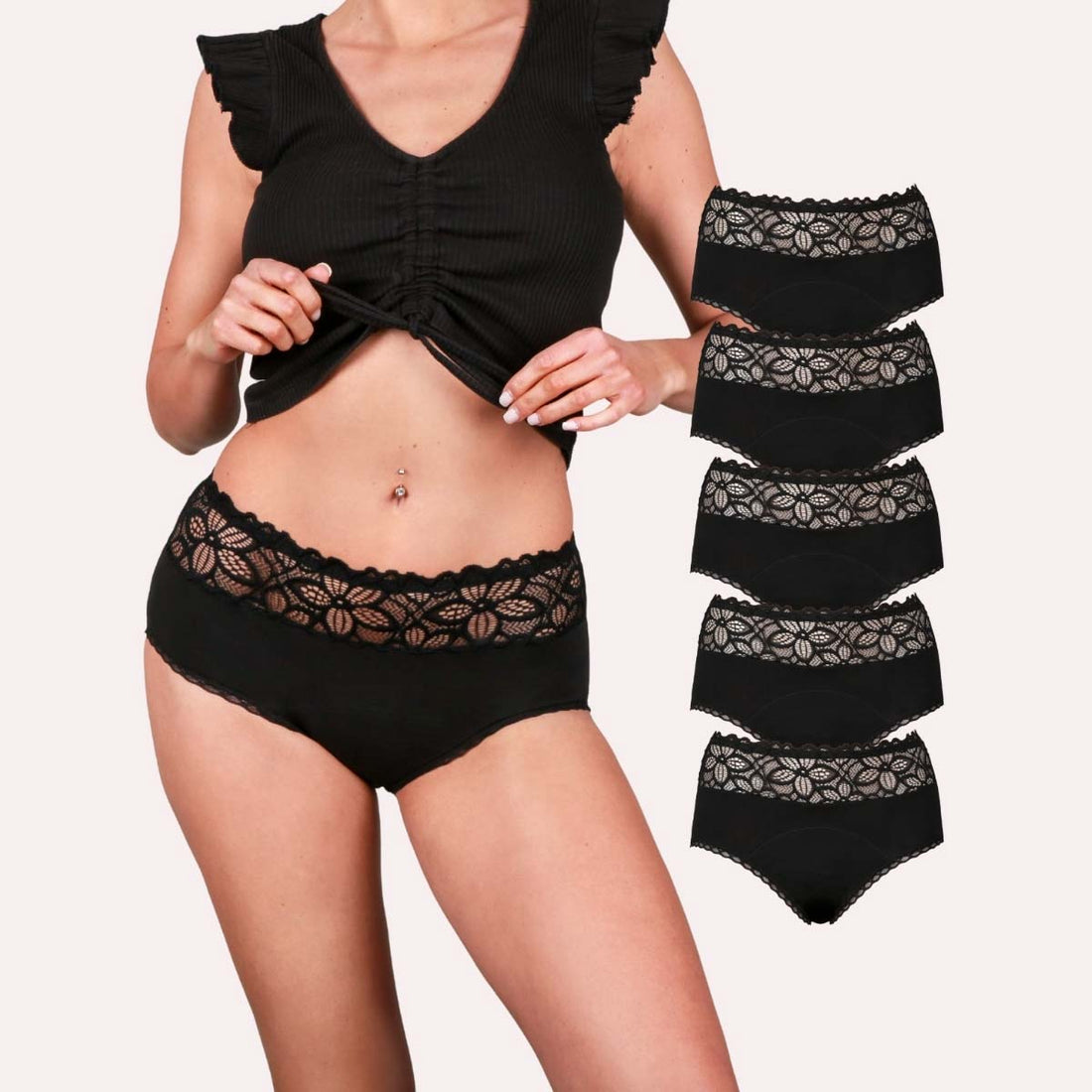 5er Pack Periodenunterwäsche Taynie Deluxe extra stark schwarz Alle Produkte