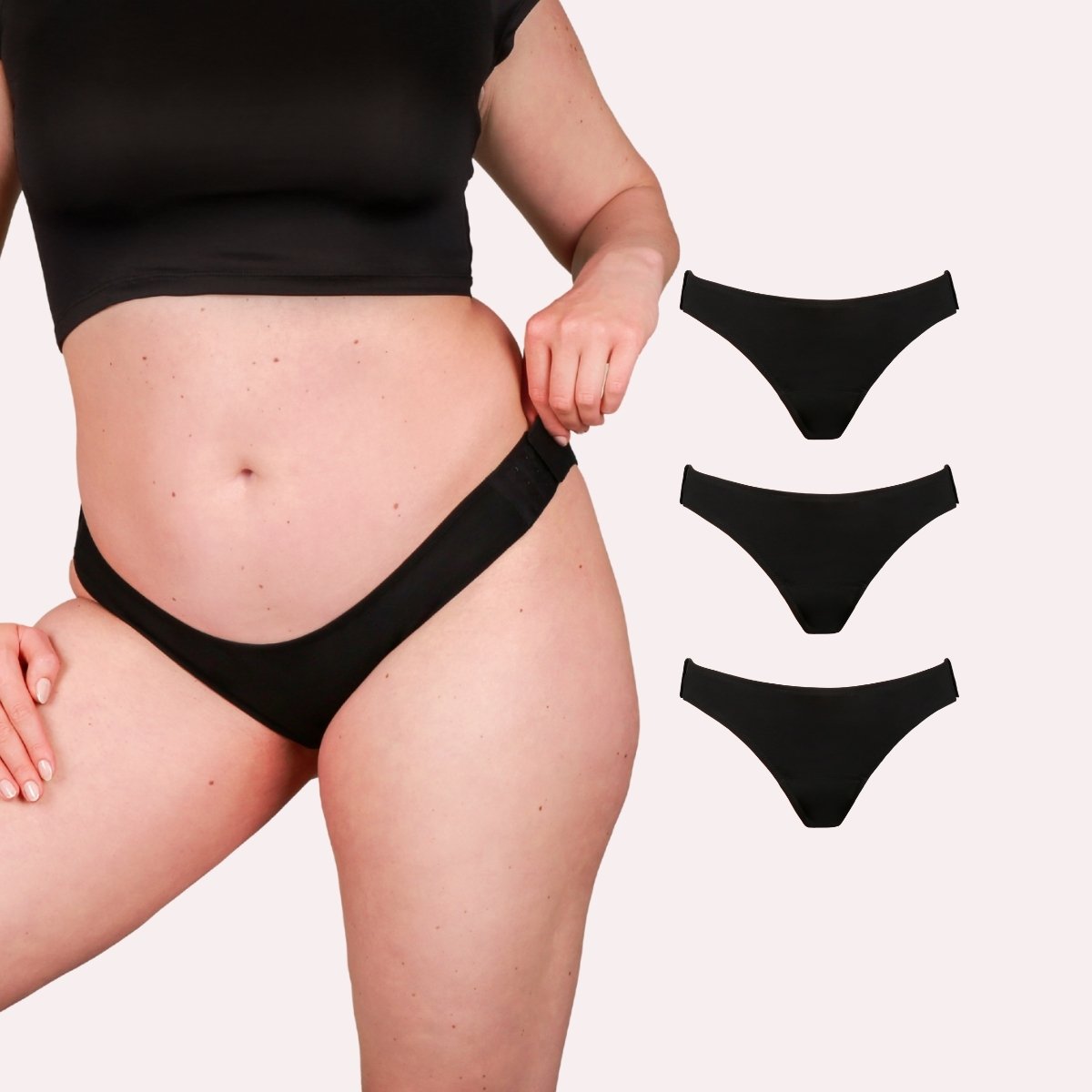 3er Pack Periodenunterwäsche Taynie Swift extra stark (mit praktischem Verschluss) schwarz Curvy