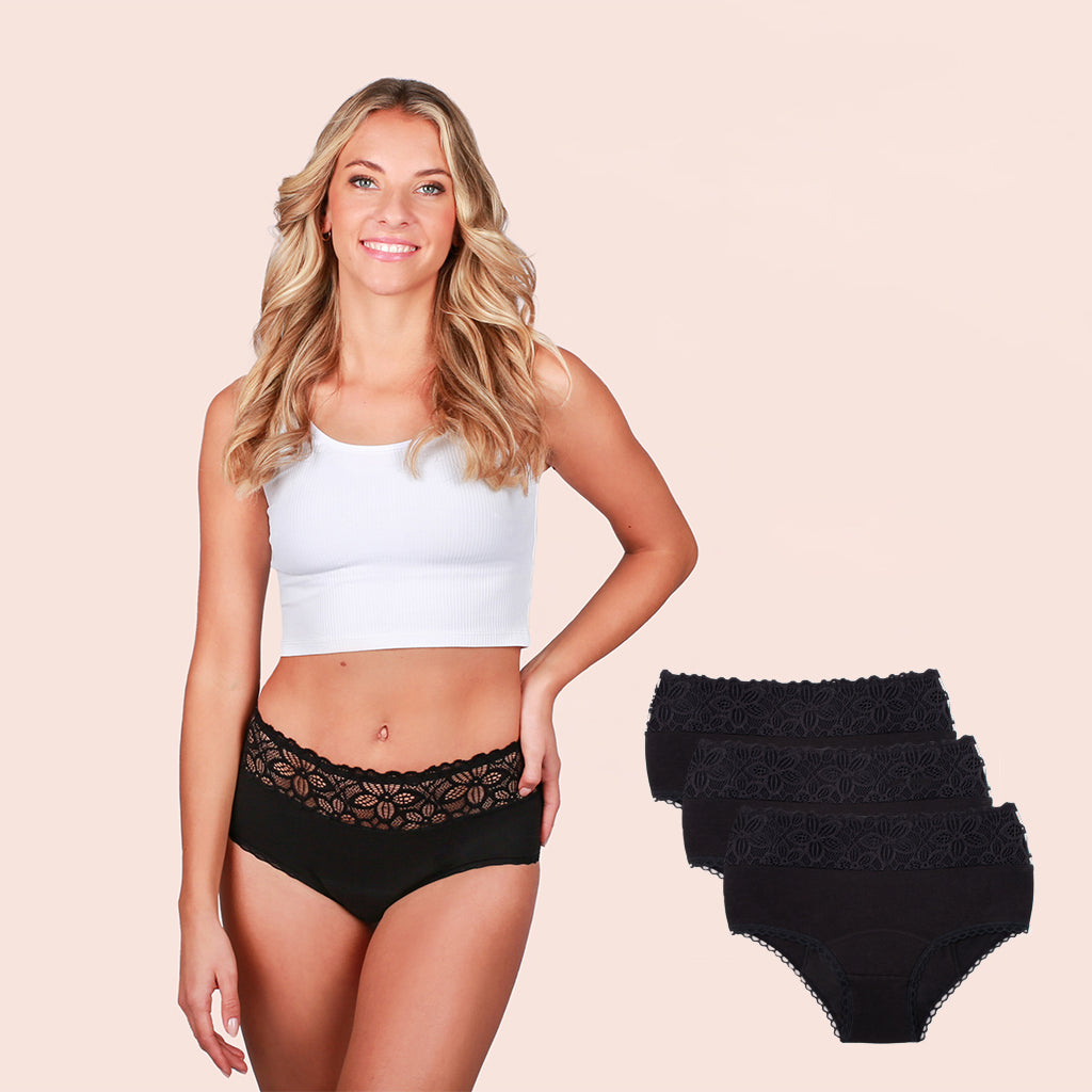 Taynie Deluxe 3er Pack schwarz Curvy Alle Produkte Wochenbett Ultra-1 Teen Sport Für die Nacht Menstruation Highwaist Extra Stark Classic Blasenschwäche Bestseller Bei Ausfluss